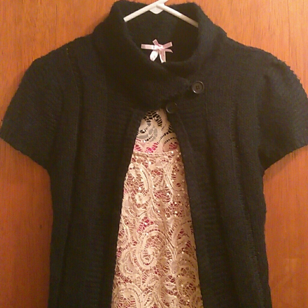 Very soft, open-front, black cardigan